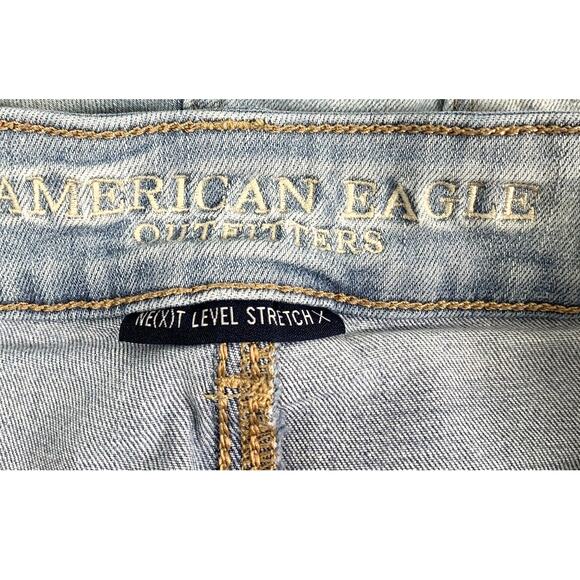 American Eagle‎ Cut Off Shorts Womens 8 Hi Rise Shortie Light Wash Denim Jean - Picture 3 of 8